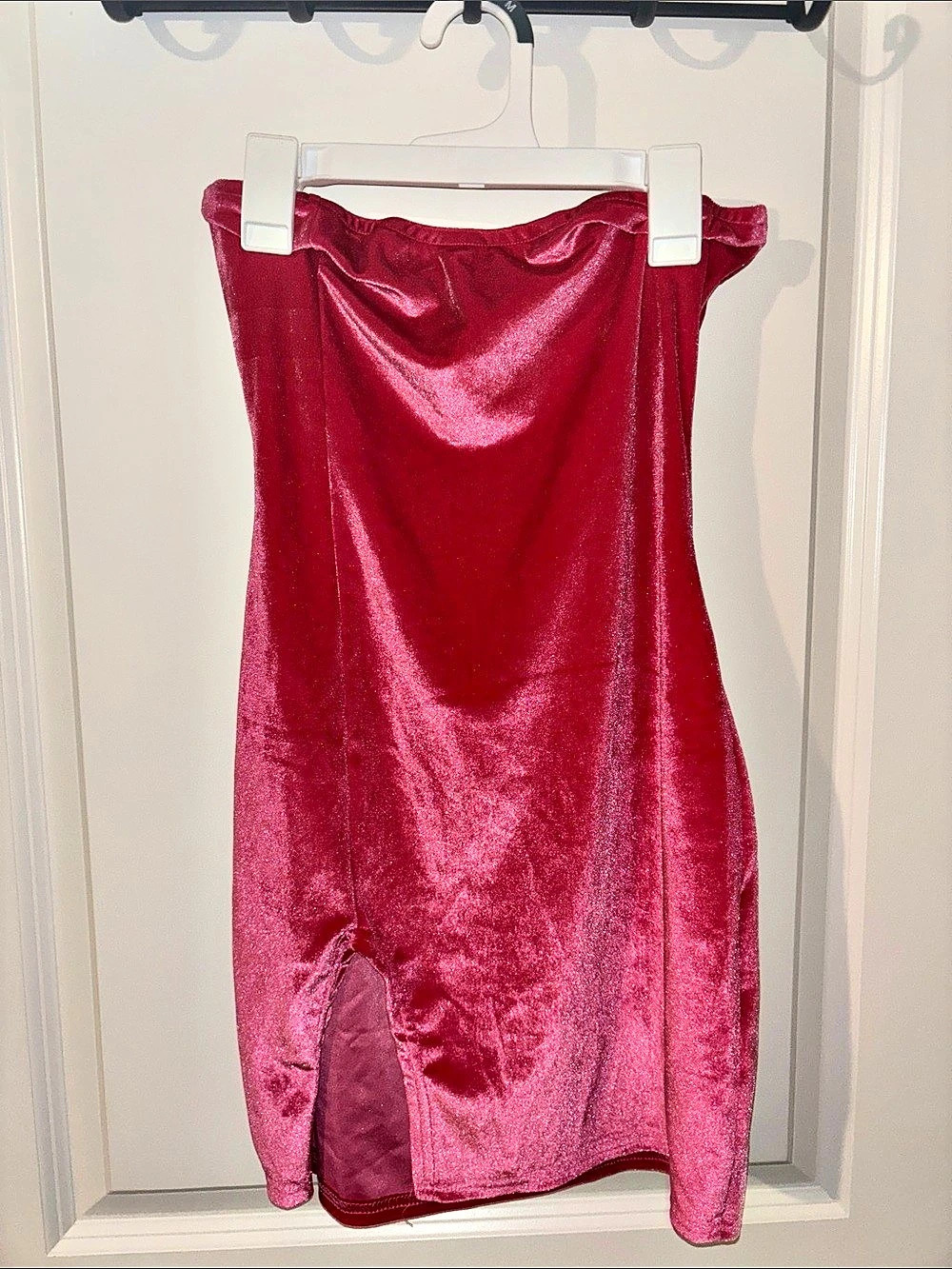 Velvet Midi Dress in Pink Like New